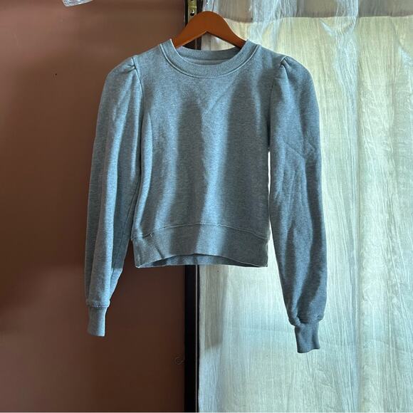 Aritzia Tops - Wilfred Free Organic Cotton Raglan Crewneck Sweatshirt Puff Sleeve Gray Size XXS